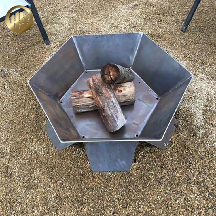 Hexagon Metal Modern Style Simple Wood Burning Fire Pit