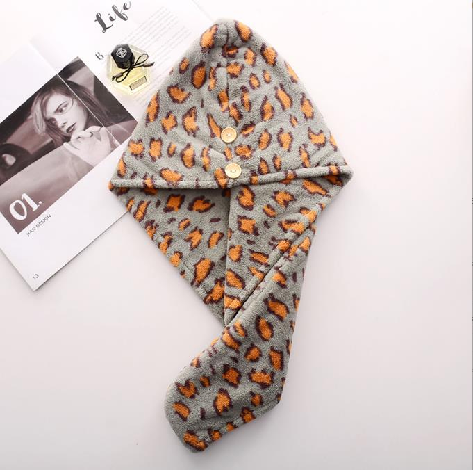 25*65cm Yellow Coral Velvet Dry Cap Strong Absorbent Double Cap Head Towel