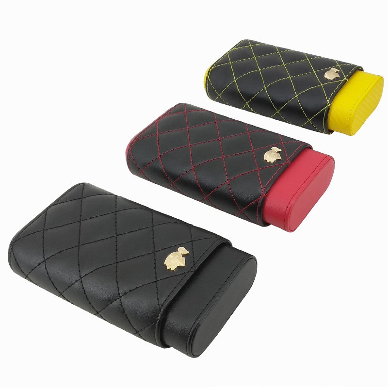 Wholesale 2PCS Portable Leather Tube Cigar Pouch Case