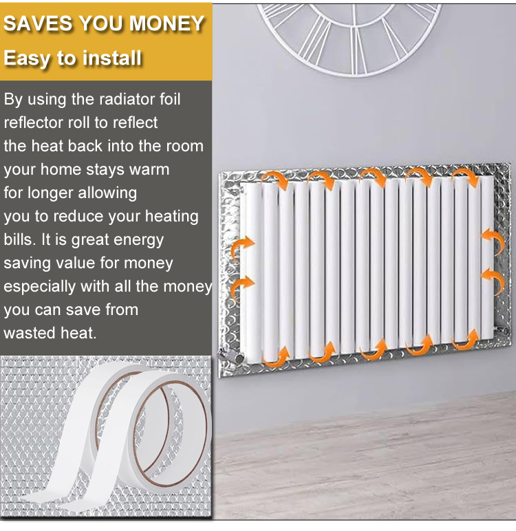 Radiator Foil Insulation Reflective Bubble Foil Insulation Foam Aluminum Foil Thermal Insulation Radiant Barrier for Windows