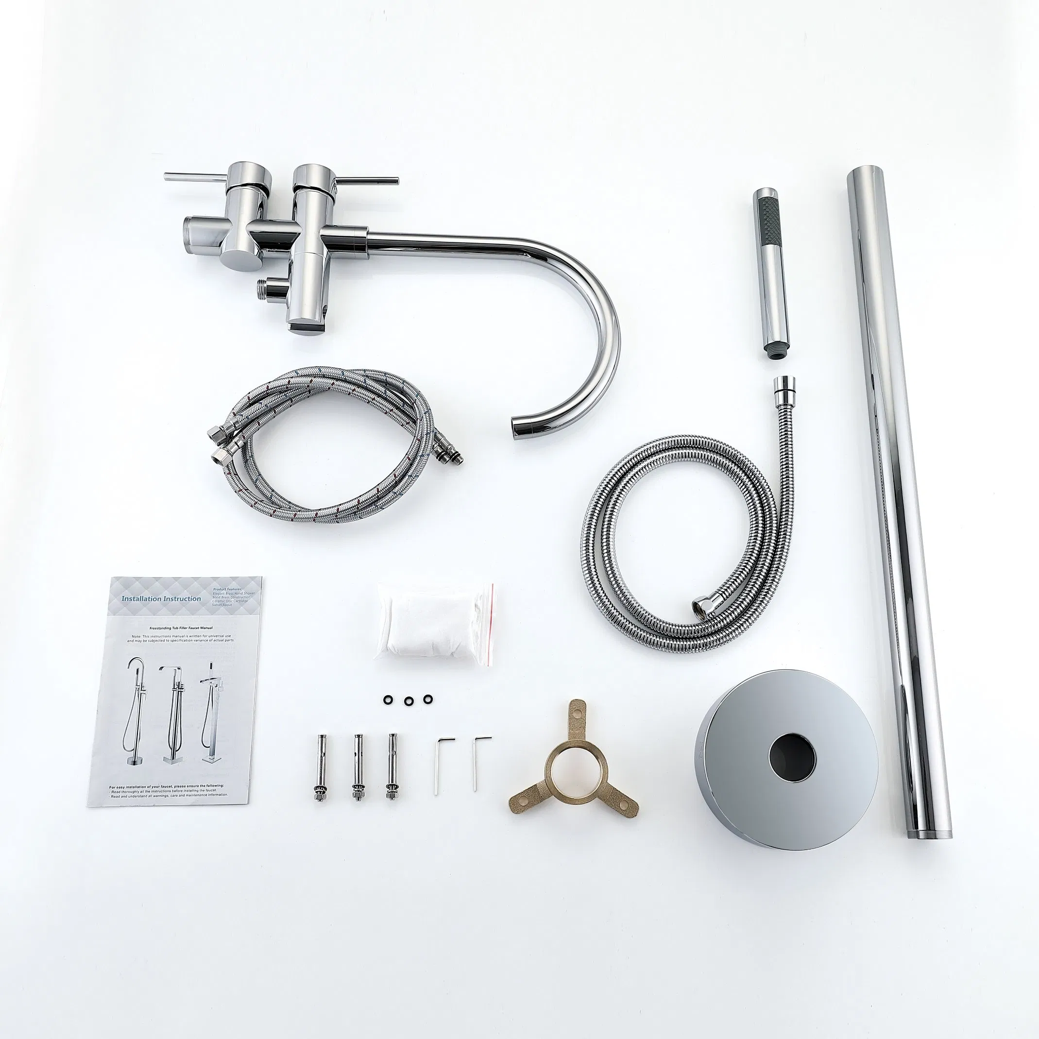 Смеситель для ванны напольный, сталь 304, водопад