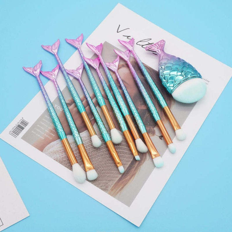 Makeup Brushes Kit Mermaid Cosmetics Foundation Artist Highlighter Makeup Brushes Set