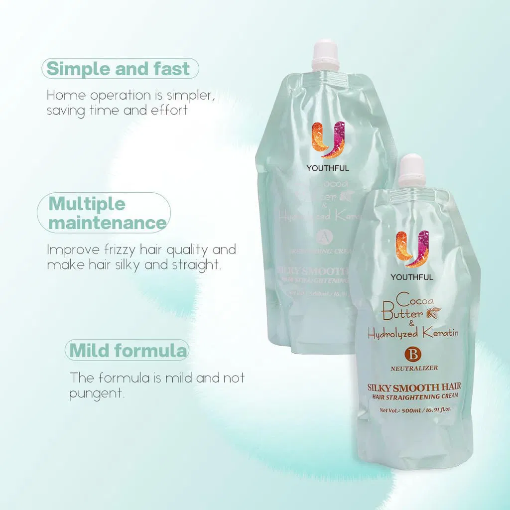 Bremod Performance Hair Straightening Rebonding Cream Cocoa Butter Hydrolyzed Keratin Hair Treatment