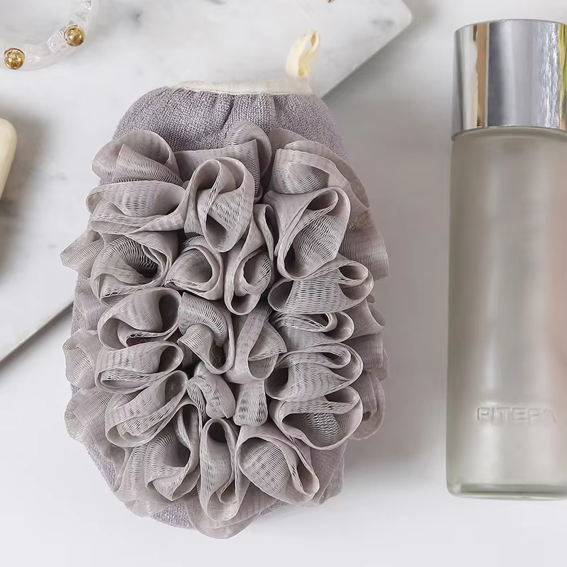 High Quality Mixed Color Flower Ball Bath Loofah Body Sponge Brushes Shower Glove with Exfoliating Pouf Mesh Bath Scrubbers