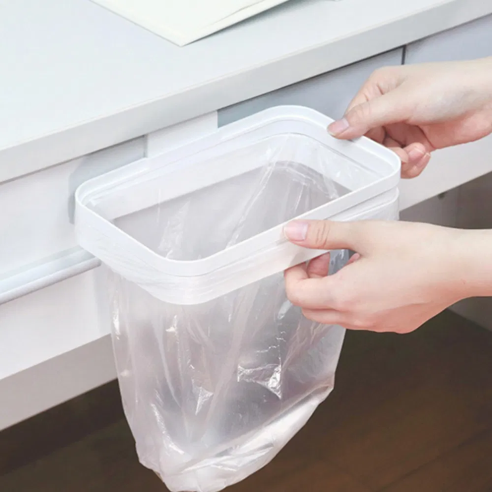 Hanging Trash Rack with Lid Rubbish Basket Garbage Bag Holder Esg23209