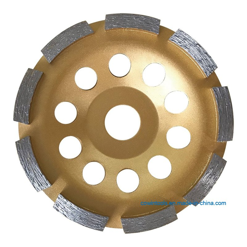 Single Row Concrete Angle Grinder Segments 4.5" Diamond Grinding Cup Wheel