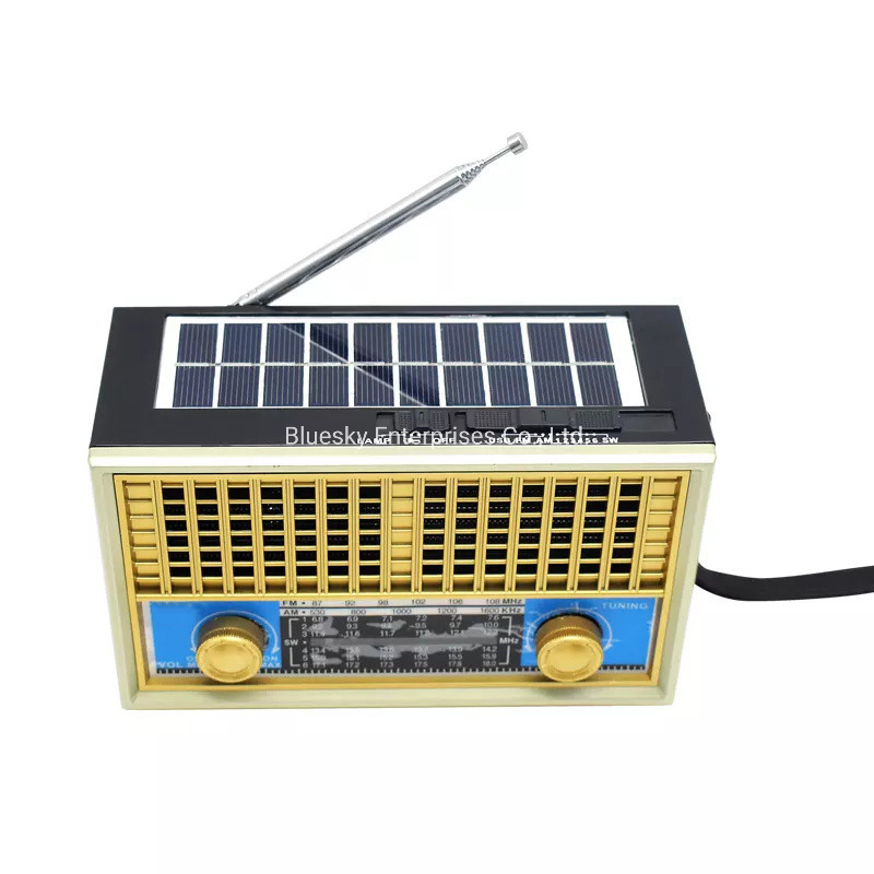 Wireless Bluetooth Speaker Solar Charging Multiband Short Wave Radio with Flashlight