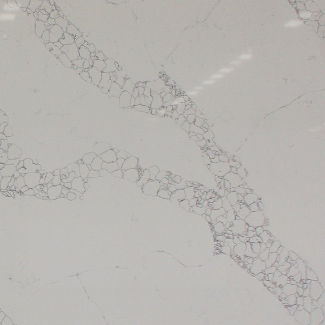 White Calacatta 5132 Texture Quartz Stone Slab with Caerstone Color
