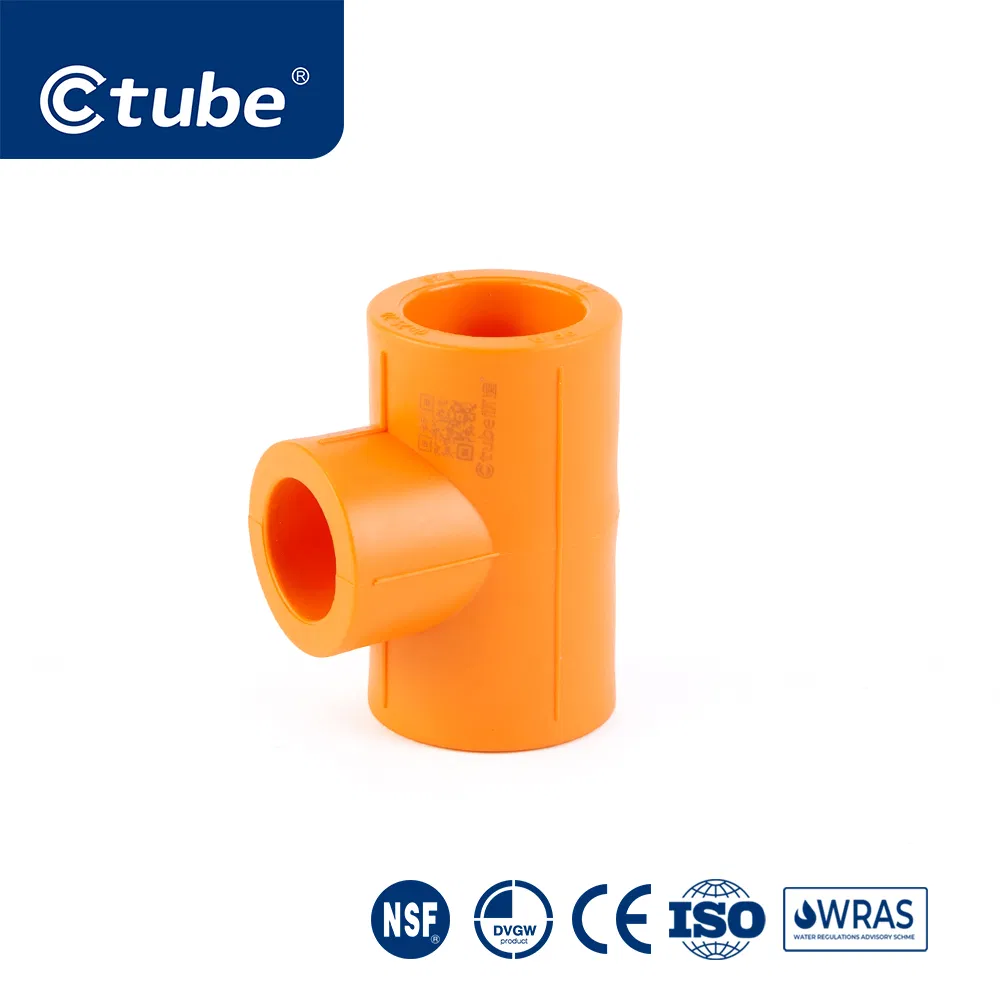 Ctube ISO Certified PPR Reducer Tee 20X20X25mm for Hot/Cold Water Systems