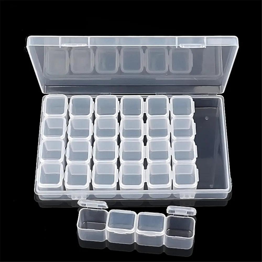 Wholesale Nail Art Beauty Storage Box Transparent Plastic Empty Nail Decoration Empty Box for Nail Salon