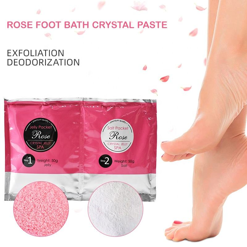 Aixin Cosmetics Foot Care Crystal Jelly Foot SPA Exfoliating Moisturizing Foot Bath Salt Rose Foot Mask