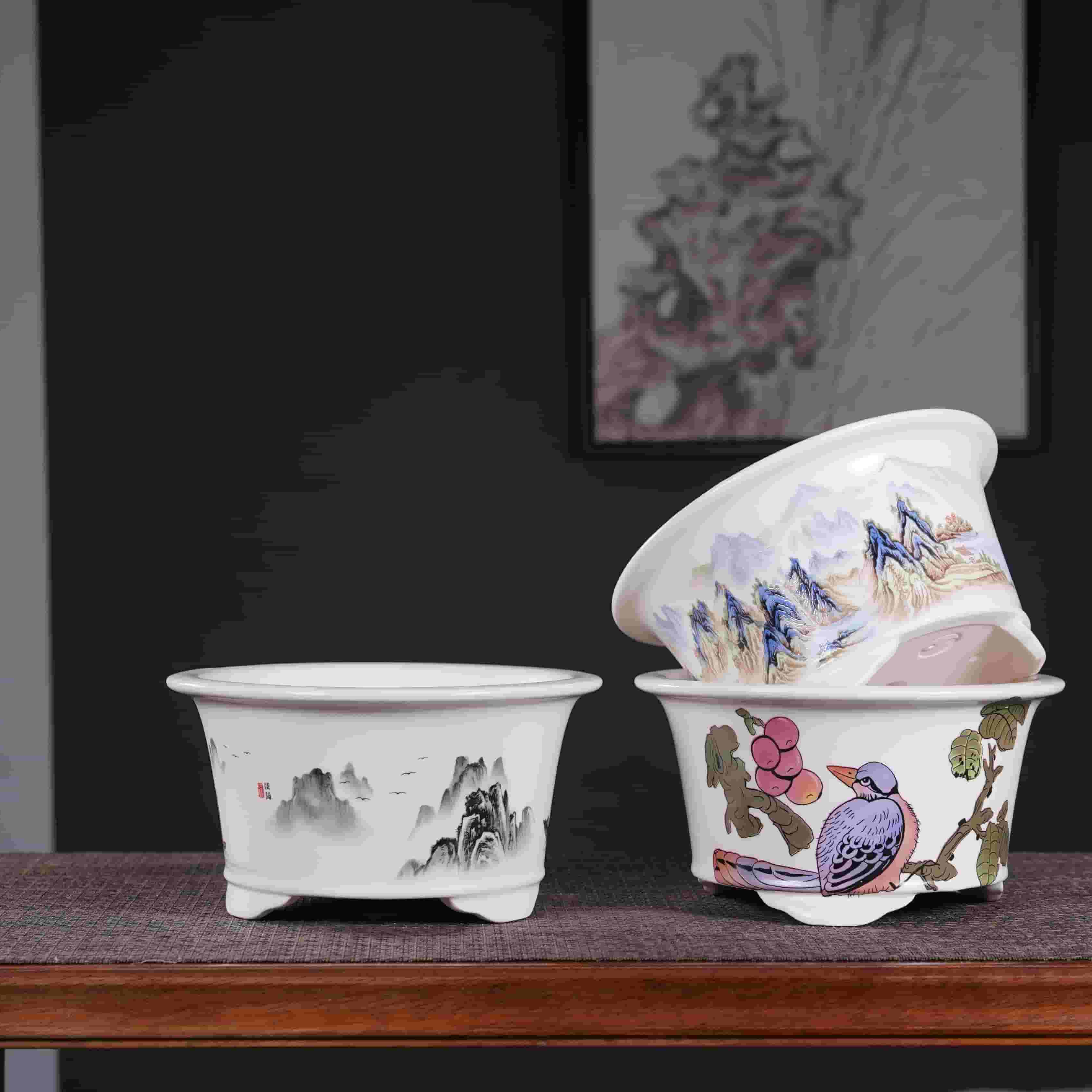 Горшки керамические декоративные цветочный узор для дома