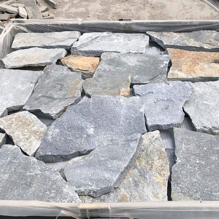 Random Size Blue and Yellow Quartzite Stone Pavers for Patio Paving Stone