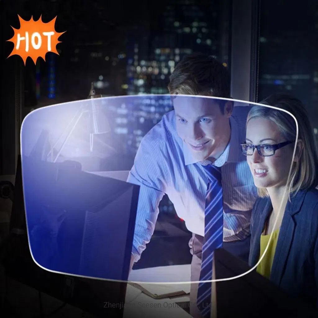 Eyeglasses Lenses Blue Blocking Glasses 1.61 Asp UV420 Blue Cut Hmc Spin Photochromic Hmc Protection Lenses