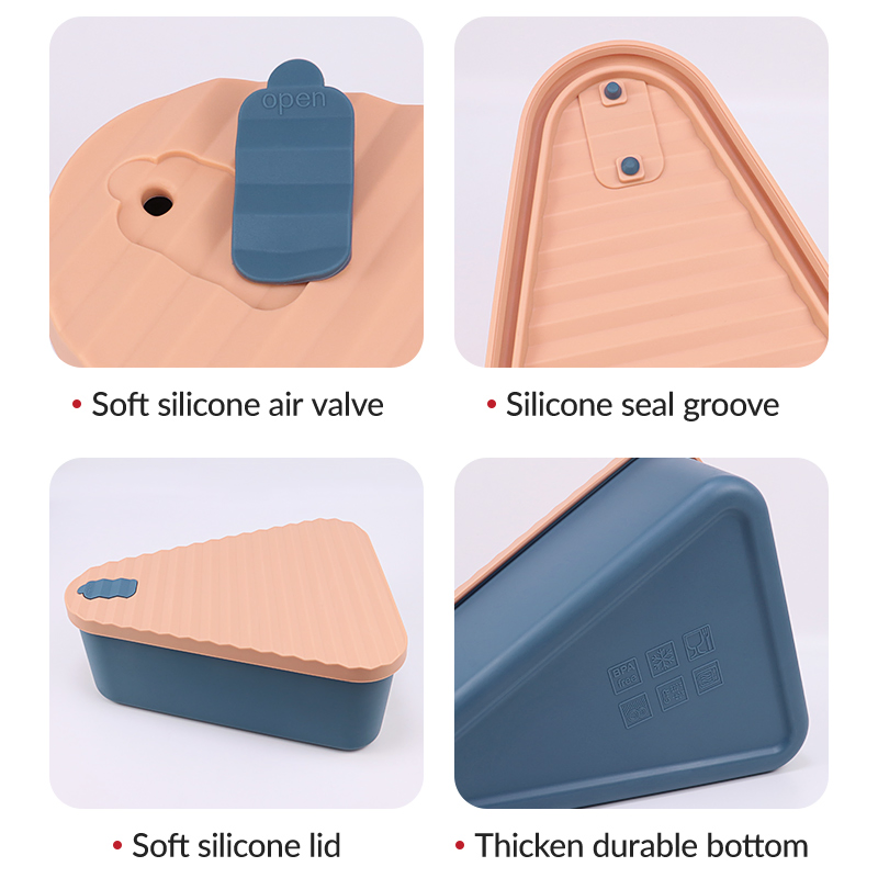 BPA Free Portable Leak Proof Snack Package Food Grade Microwave Safe Heat-Resistant Silicon Lunch Box Silicone Storage Pizza Dough Containers with Airtight Lid