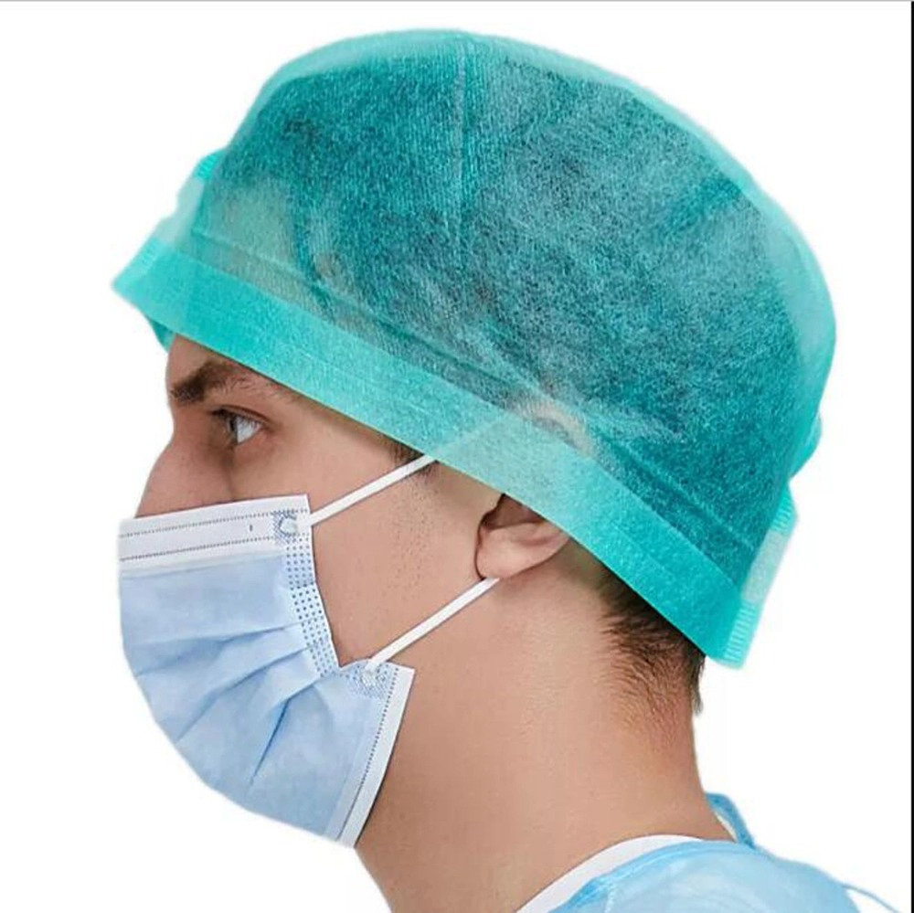 Disposable SMS Nonwoven Labs Nurse Doctor Patient Tattoo Food Service Chef Hospital Cooking Hygiene Protective Bouffant Caps