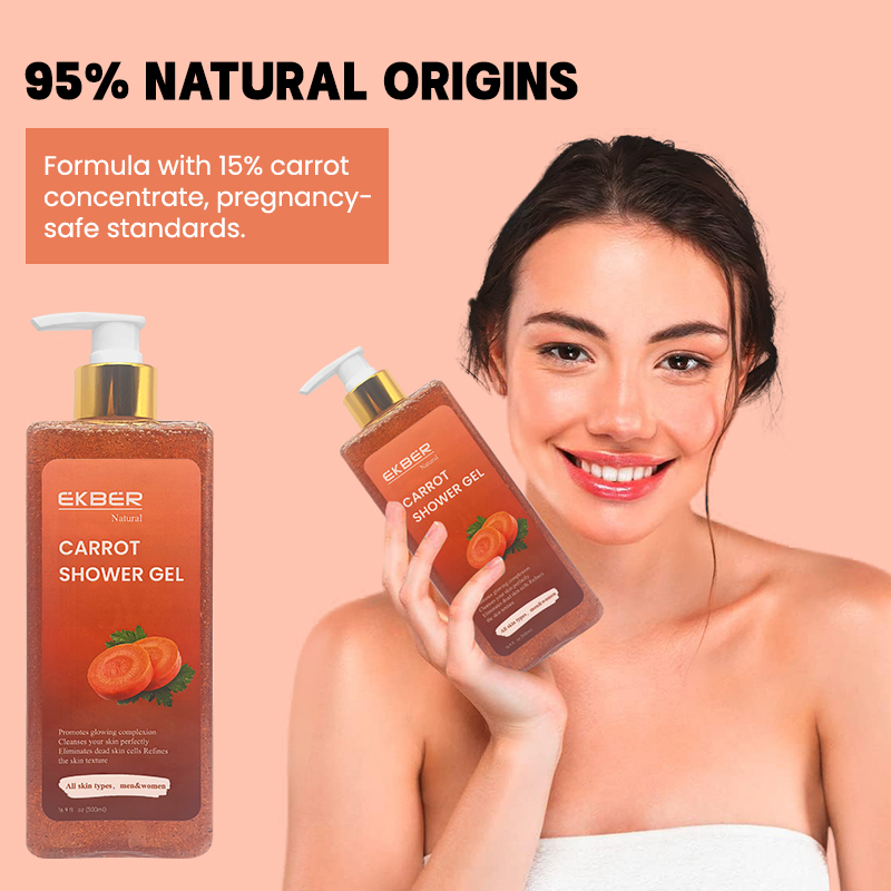 Carrot Shower Gel OEM Exfoliating Body Wash Organic Vitamin C Carrot Body Wash