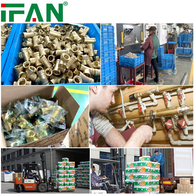 Ifan 1/2 3/4 1 Inch 4 Way Cross Bronze Pipe Fittings