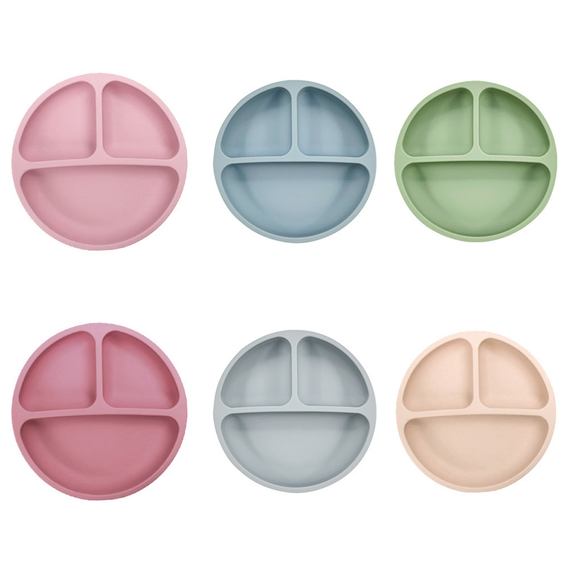 Dishwasher Safe Baby Plates Sets Silicone Feeding Plates for Sale