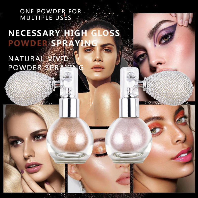 Hot Sale Custom Logo Vegan Wholesale Powder No Logo Bottle Glitter Makeup Mineral Highlighters Spray