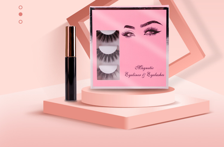 Wholesale High Quality Customized Eyelash Packaging Private Label Magnetic Eyelashes Eyeliner Lashes with Tweezers