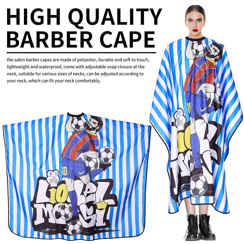 Blue Durable Soft Salon Polyester Barber Capes Haircut Apron Hairdressing Cape for Men and Women