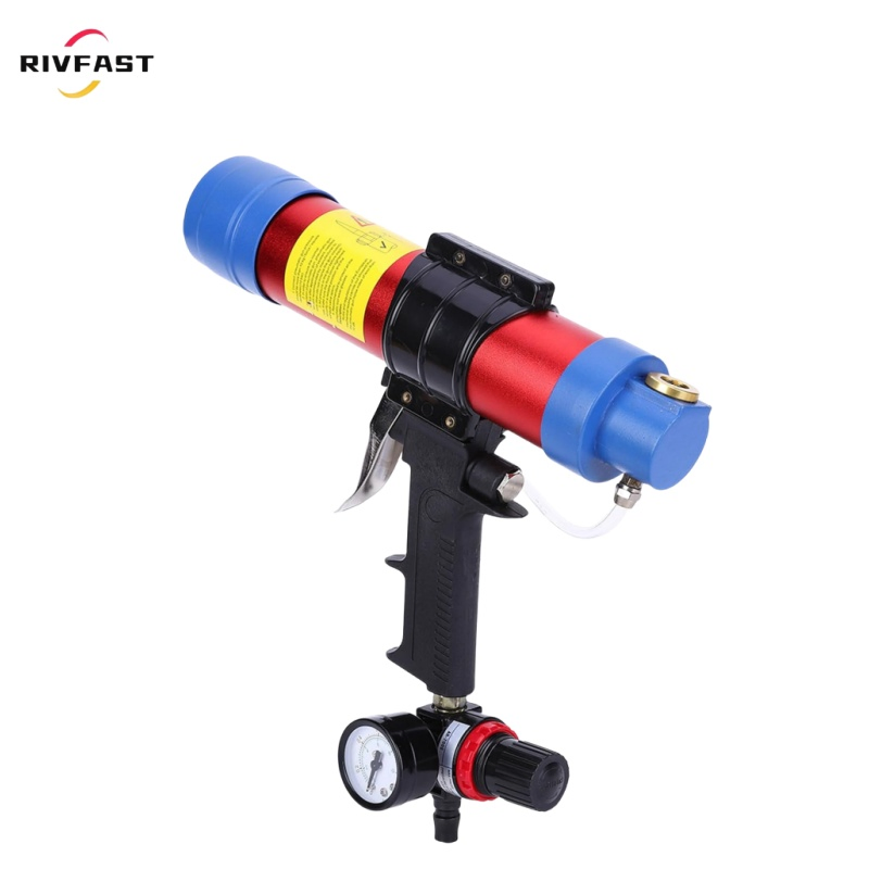 Windows Repair Instrument, Adjustable Pneumatic Glass Glue Gun Air Rubber Gun Tool 310ml -600ml Hard Glue Sealant Applicator Caulking Gun Tool