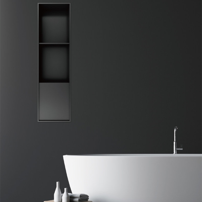 Decoration Building Material 304 Stainless Steel Niche Bathroom Embedded Cabinet Shower Room Storage Shelf Customized Metal Cabinet Niche