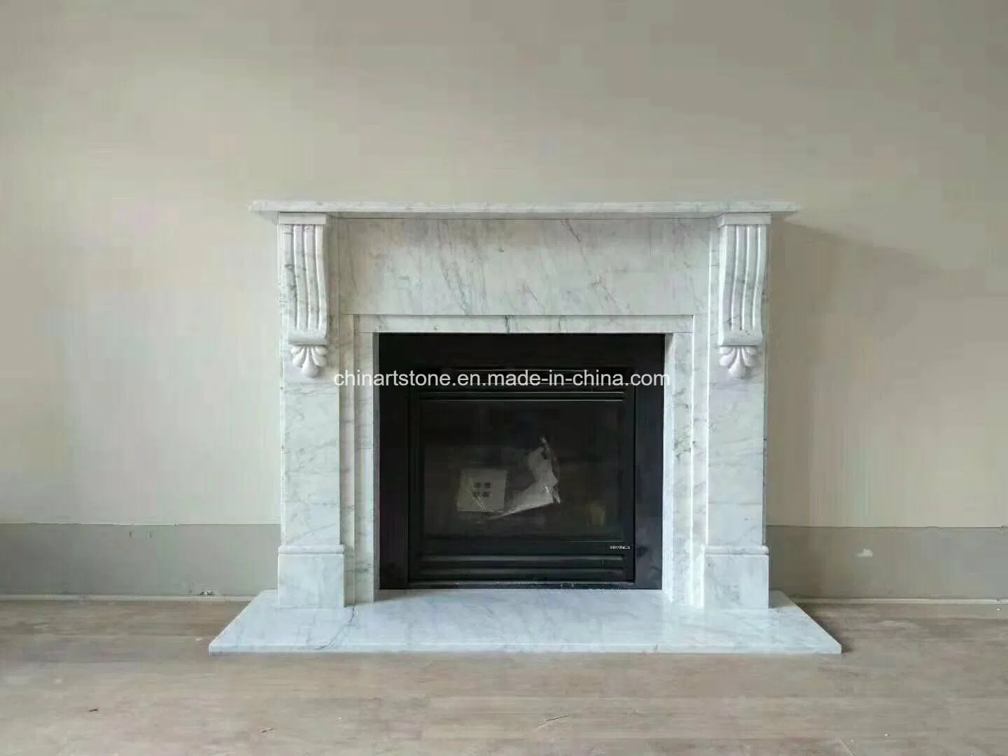 Wholesale Nature Beige and White Marble Fireplace