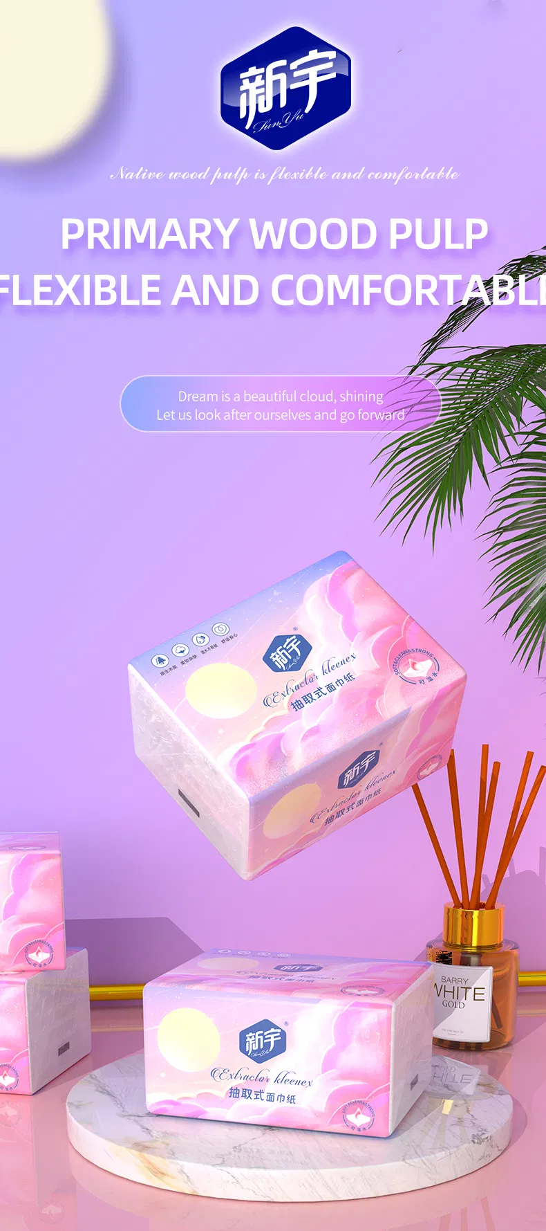 Eco-Friendly Facial Tissue Paper for Sensitive Skin Luxury Experience