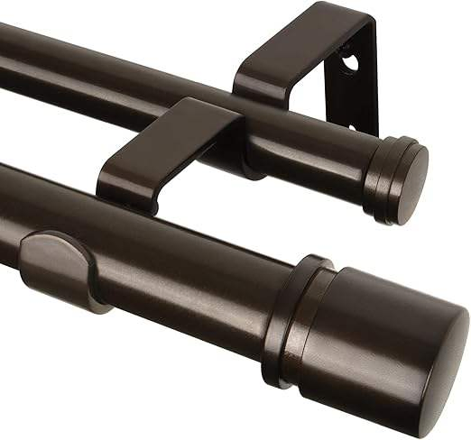 Customized Metal Double Curtain Rods Set Adjustable Extendable Window Poles