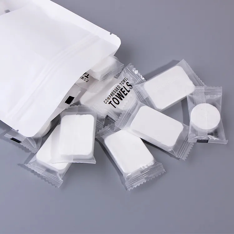 Biodegradable Mini Plain Custom Shaped Travel Cotton Portable Tablet Compressed Towel