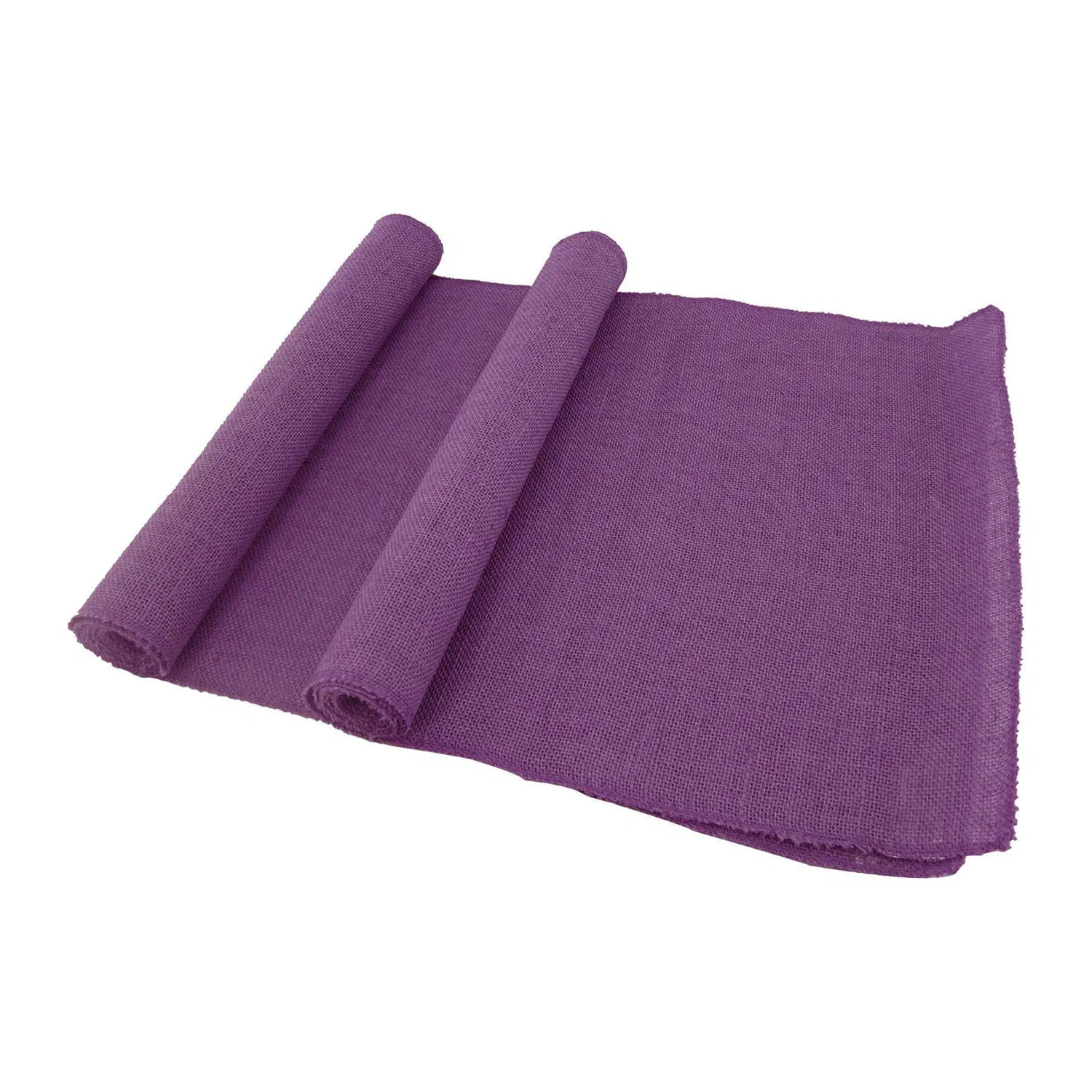 Purple Overlocked Party Decor Jute Table Cloth