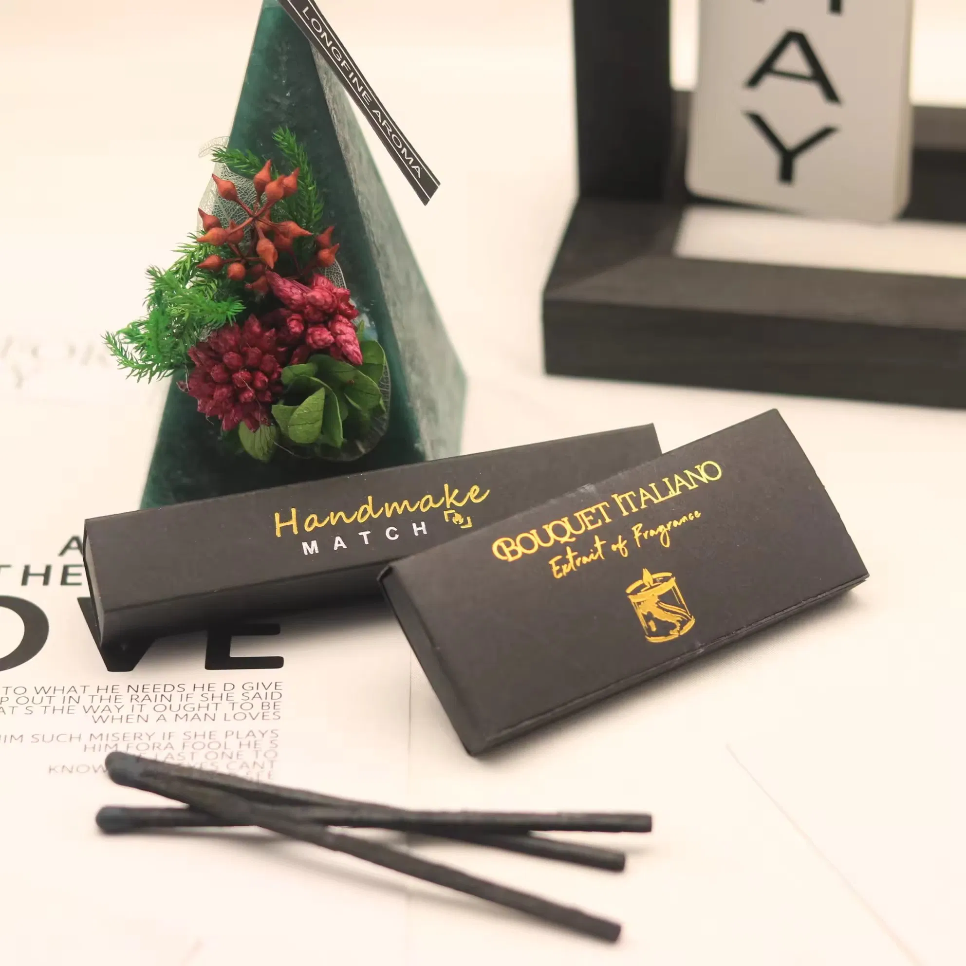 Black Label Striker Factory Safety with Logo Custom for Box Stick for Hotel Colorful Bulk Luxury Candle Matches