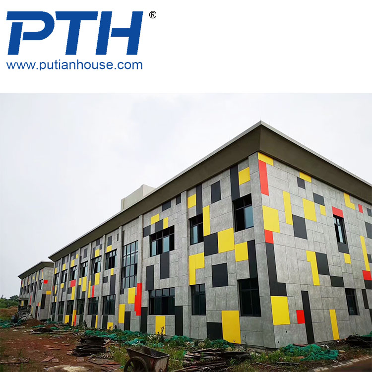 Luxury Prefabricated House of Steel Structure Apartment/Office/Factory with Fiber Cement Wall Cladding