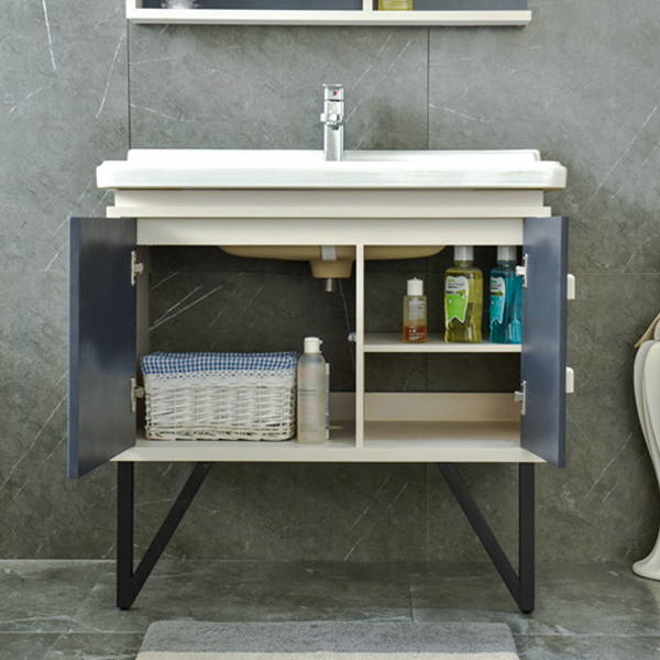 Floor PVC Bathroom Vanity Drawer Storage Cabinet Mirror Cabinet