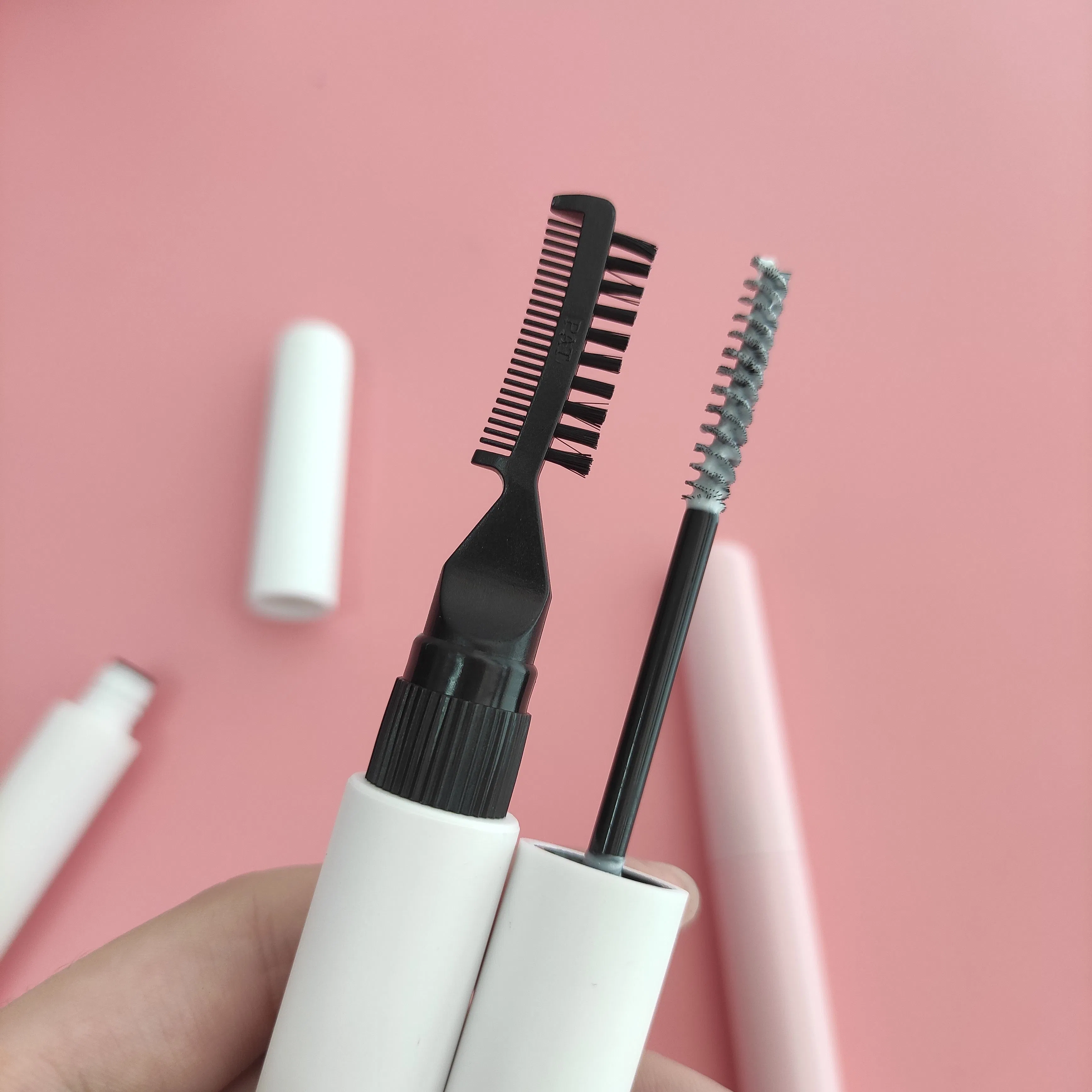 Hot Sale Long-Lasting Pink White Eyebrow Styling Glue with Brow Brush Private Label