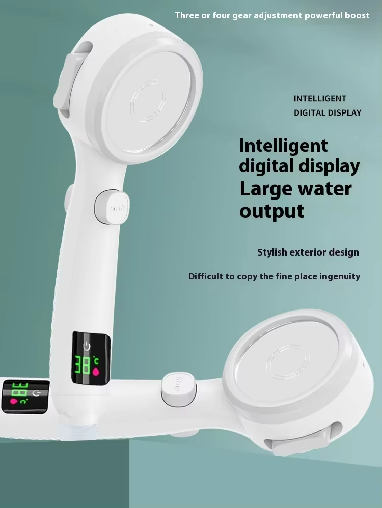 Smart Temperature Display Handheld Shower