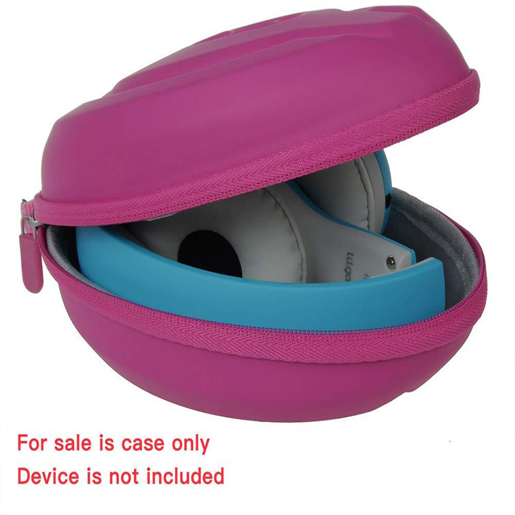 Hot Pink Waterproof Portable Shockproof Hard EVA Headphone Pouch Case with Zipper Puller