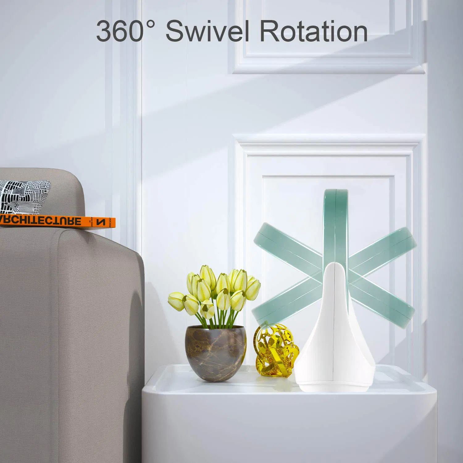 Electric Battery Operated & Rechargeable Detachable Rotating LED Mirror