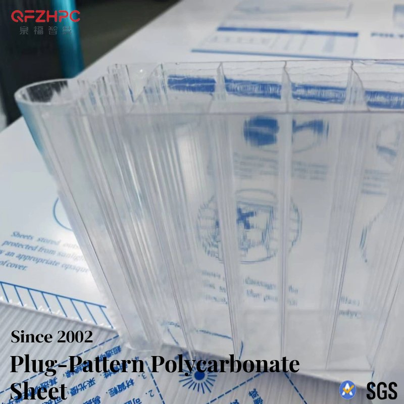 Clear Hollow Polycarbonate Plug-in Sheet for Daylighting Curtain Wall for Internal&Exterior