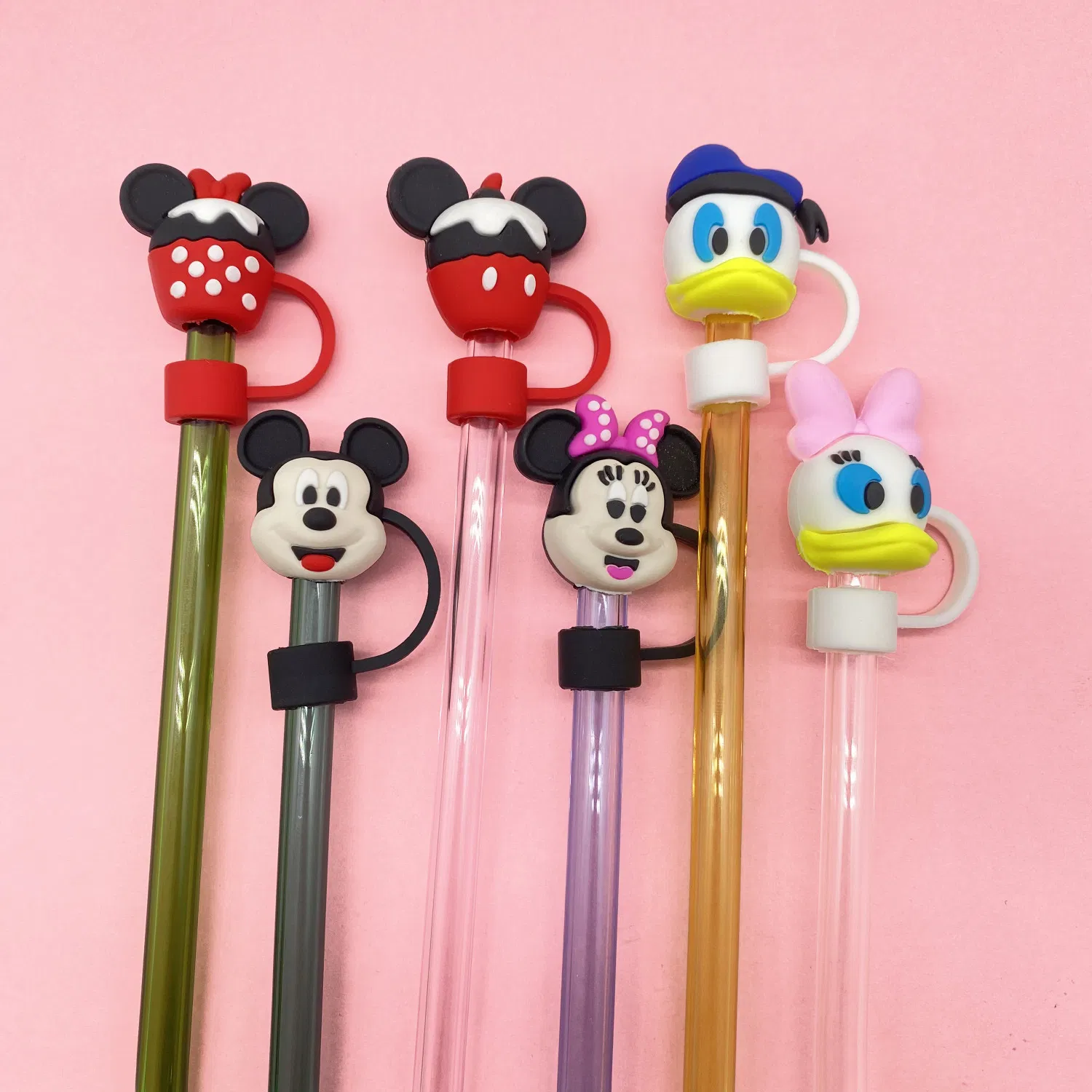 11 Mickey Mouse Series Straw Caps 3D Straw Covers 10mm Stanley Straw 3D Caps Reusable