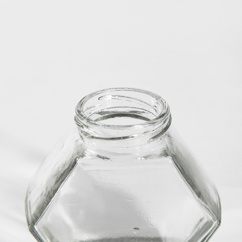 Hot Sale Hexagon Honey Glass Jar with Lid