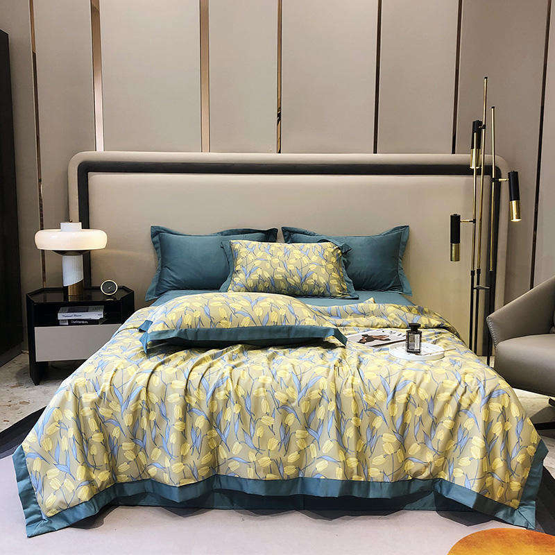 Super Soft Breathable Summer Cool Comforter Home Office Fashion Printed Nap Quilt