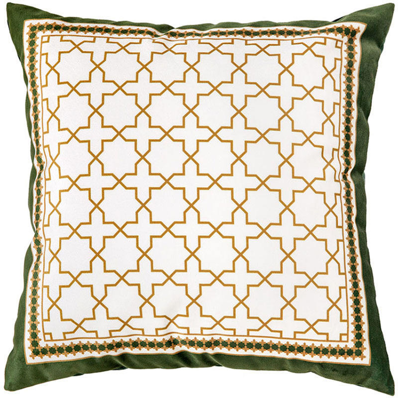 New Style High Quality Luxury Geometric Green Custom Velvet Cushion Cover Living Room Bedroom Car Hotel Cushion Cover