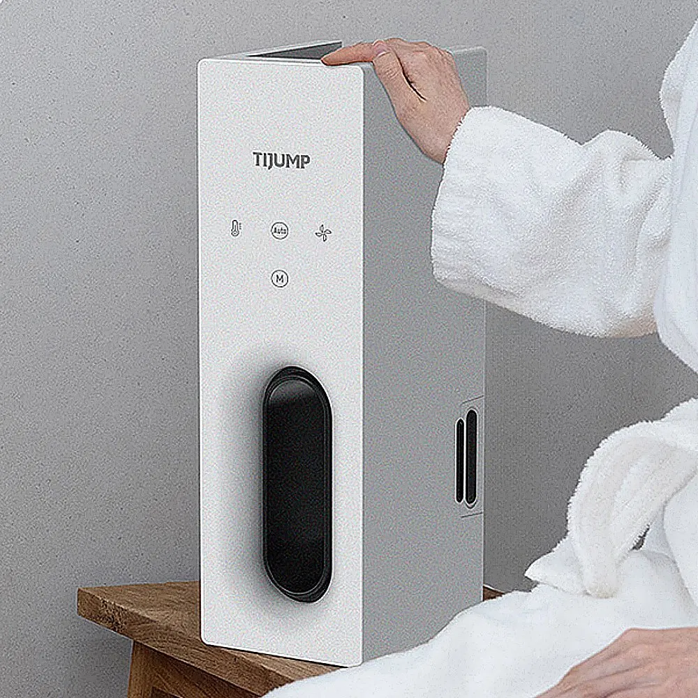 Tijump Travel Hotel Home Club Bathroom Foot Touch Switch Cool Warm Wind PTC Heating Mini Adjustable Body Dryer