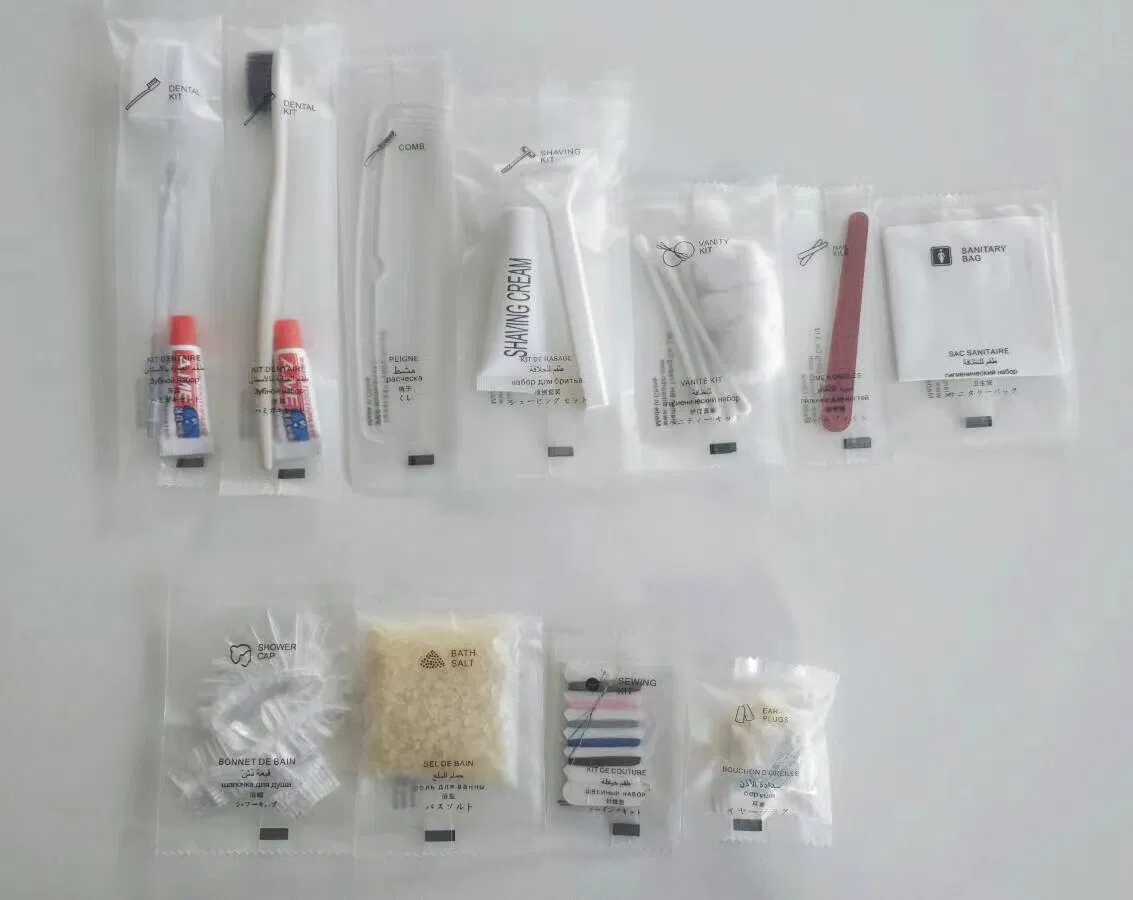 Hotel Disposable Dental Kit Amenities in Transparent PP Flow Pack Bag