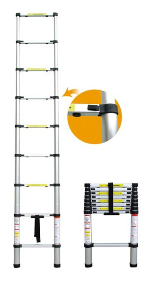 En131 Approved Retractable 2m Aluminium Telescopic Ladder