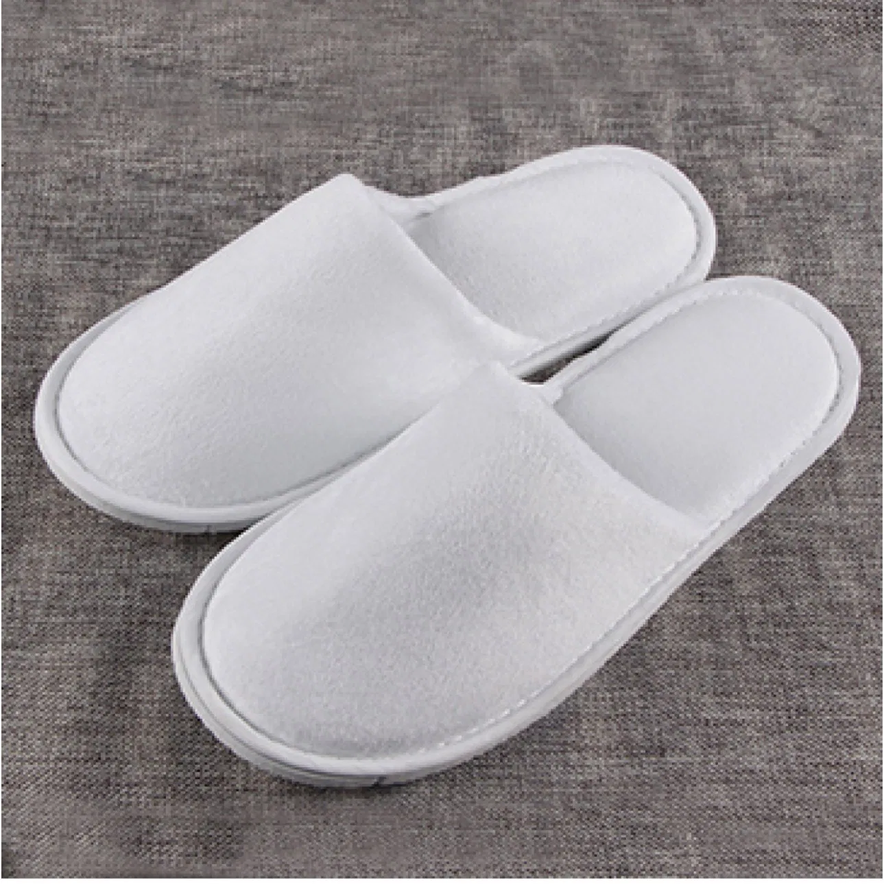 Non Slip Hotel Unisex Closed Toe Velour Slippers Hotel Disposable Slipper
