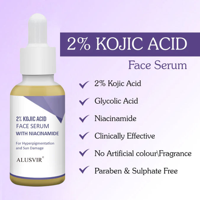 2% Kojic Acid Niacinamide Glycolic Acid Brighten Facial Serum